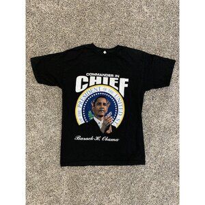 Vintage Barack Obama Mens Rap 44th President Election Shirt Sz M Hip Hop Chief